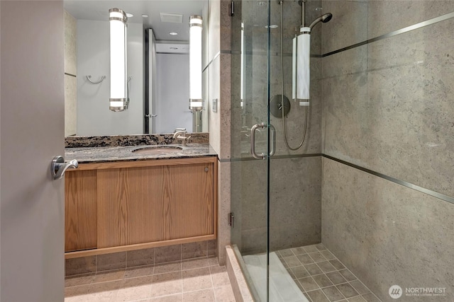 715 2nd Ave Unit 1801, Seattle, WA 98104 - bathroom with a stall shower and vanity