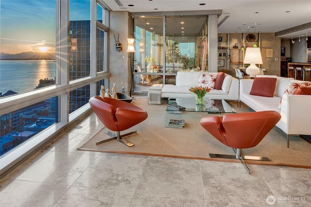 715 2nd Ave Unit 1801, Seattle, WA 98104 - lobby featuring a wall of windows and a water view