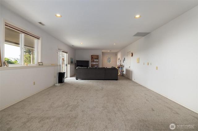 987 NW Camano Dr, Camano Island, WA 98282 - carpeted living area with recessed lighting and baseboards