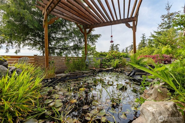 987 NW Camano Dr, Camano Island, WA 98282 - exterior space with fence and a garden pond