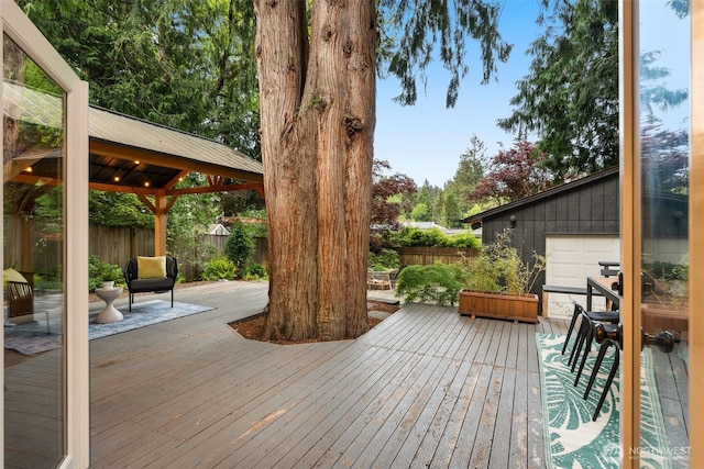 18906 32nd Ave NE, Lake Forest Park, WA 98155 - deck featuring a fenced backyard and a gazebo