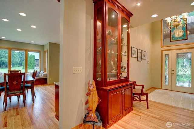 37938 Theo Ln, Concrete, WA 98237 - entrance foyer featuring light wood finished floors, recessed lighting, a chandelier, and baseboards