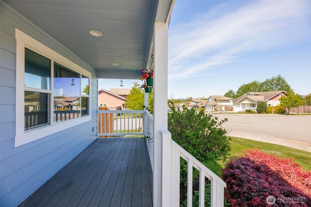 28540 74th Dr NW, Stanwood, WA 98292 - wooden deck featuring a porch and a residential view