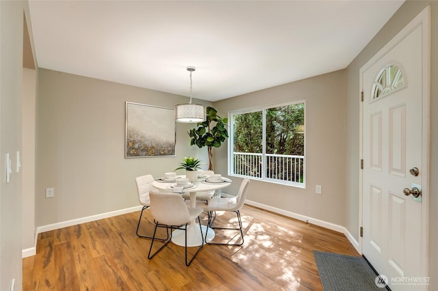 12724 NE 144th St Unit E-104, Kirkland, WA 98034 - dining room featuring wood finished floors and baseboards