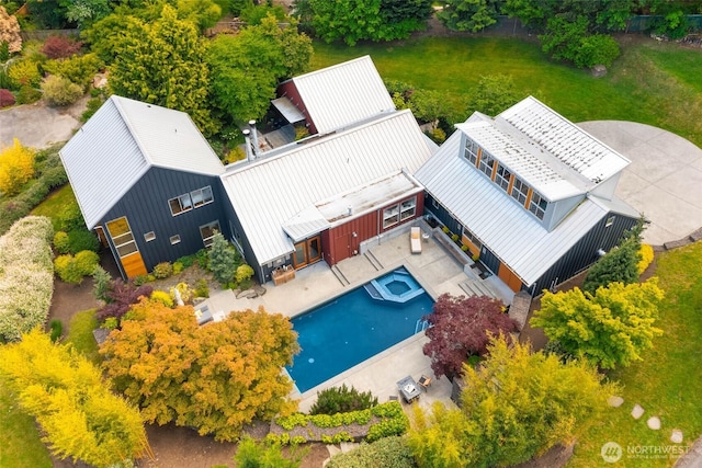 10611 NE 155th Pl, Bothell, WA 98011 - aerial view of property and surrounding area with a pool