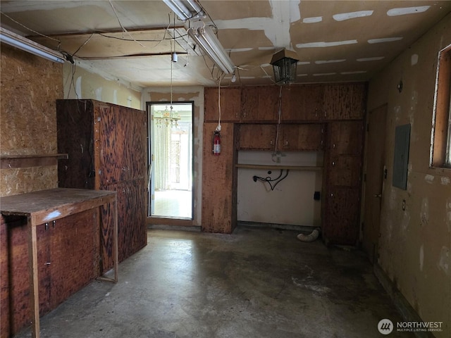 garage with electric panel