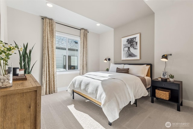 20304 154th St E Unit 15, Bonney Lake, WA 98391 - bedroom with light carpet, baseboards, and recessed lighting