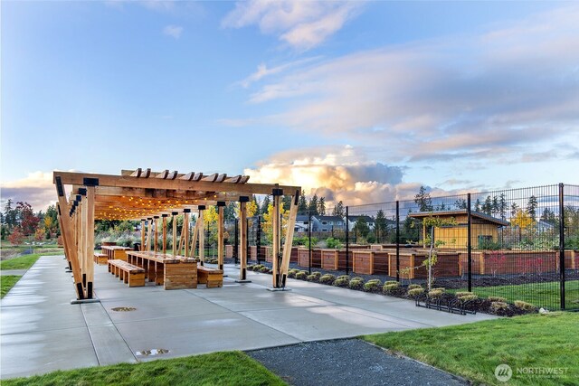 15321 204th Ave E Unit 56, Bonney Lake, WA 98391 - surrounding community with a pergola, fence, and a patio