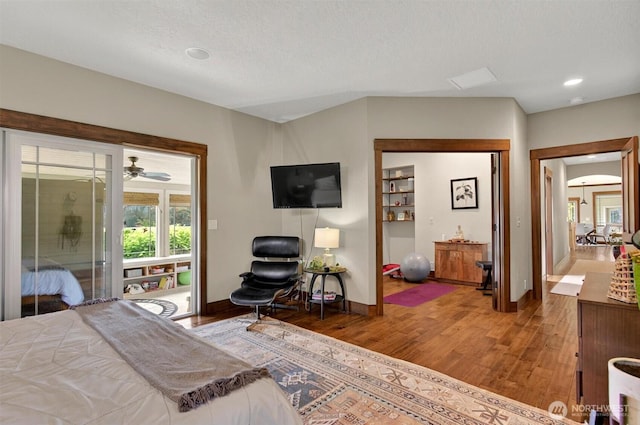 45 N Welcome Slough Rd, Cathlamet, WA 98612 - bedroom with baseboards, wood finished floors, and recessed lighting