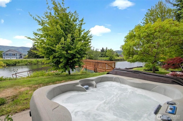 45 N Welcome Slough Rd, Cathlamet, WA 98612 - view of swimming pool featuring a deck with water view