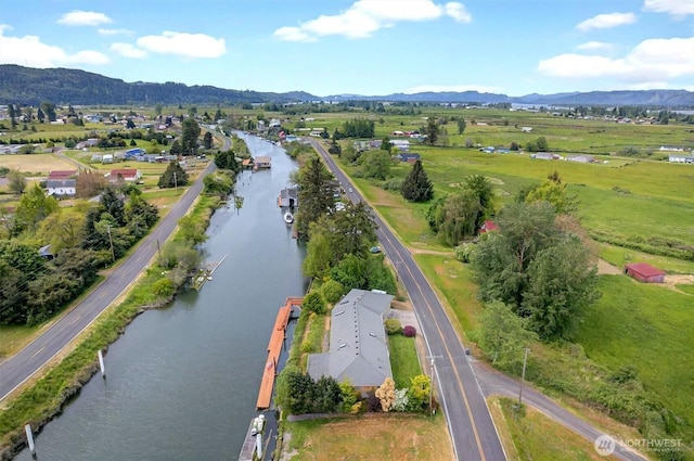 45 N Welcome Slough Rd, Cathlamet, WA 98612 - aerial view of property and surrounding area with a water and mountain view