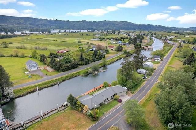 45 N Welcome Slough Rd, Cathlamet, WA 98612 - aerial overview of property's location featuring a water and mountain view