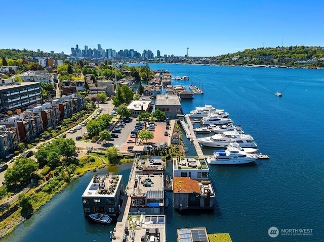 2821 Fairview Ave E Unit 5, Seattle, WA 98102 - aerial view of a nearby body of water and skyline