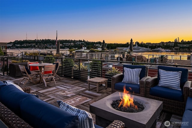 2821 Fairview Ave E Unit 5, Seattle, WA 98102 - view of patio featuring an outdoor living space with a fire pit