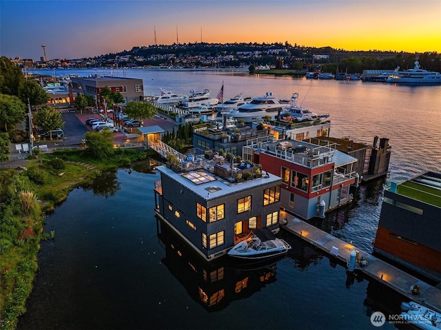 2821 Fairview Ave E Unit 5, Seattle, WA 98102 - aerial view at dusk of a water view