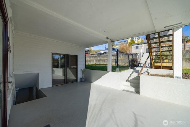 1005 15th St, Bellingham, WA 98225 - view of patio with fence and stairway