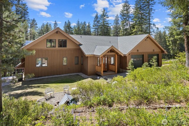 2677 Sumac Ln, Leavenworth, WA 98826 - back of house with roof with shingles and an attached garage