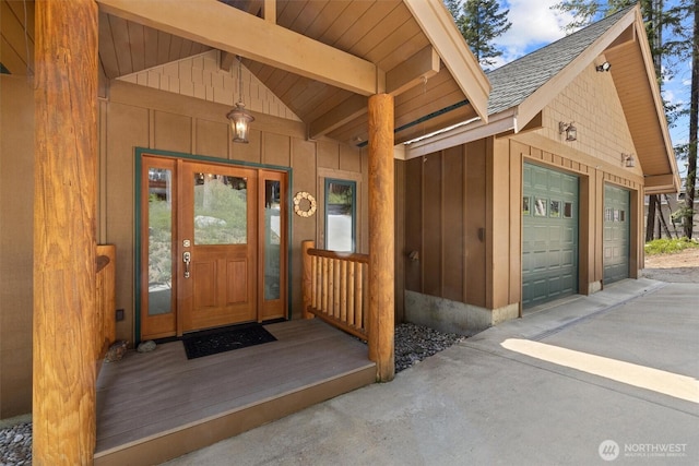 2677 Sumac Ln, Leavenworth, WA 98826 - doorway to property with board and batten siding and a shingled roof