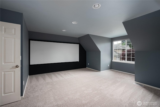9702 S 230th Pl, Kent, WA 98031 - cinema with carpet, baseboards, recessed lighting, and vaulted ceiling
