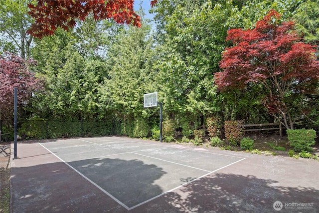 view of basketball court with community basketball court