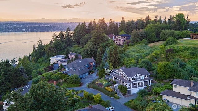 7934 Lake View Ln, Mercer Island, WA 98040 - aerial view at dusk of a residential view