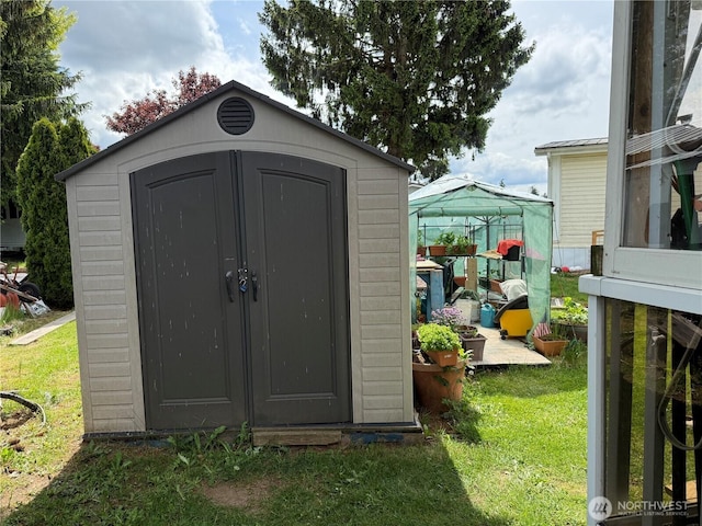view of shed