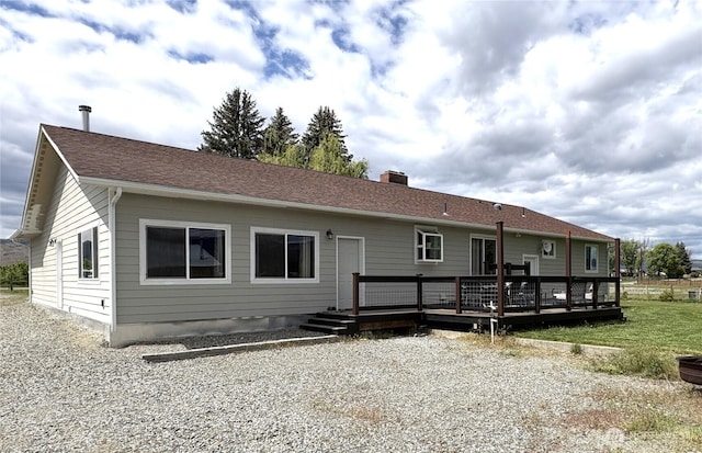 54 Jaquish Rd, Omak, WA 98841 - rear view of property featuring a chimney and a deck