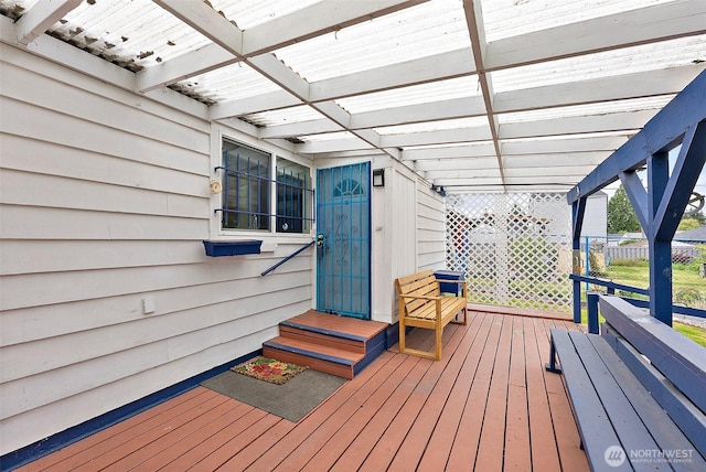 1811 S Sprague Ave, Tacoma, WA 98405 - wooden deck featuring a pergola
