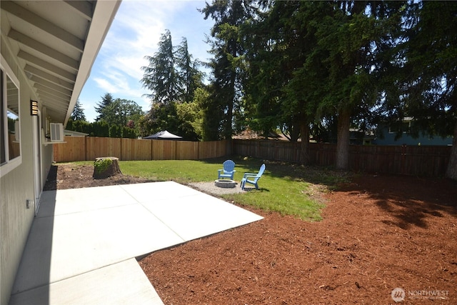 64 Queets St, Steilacoom, WA 98388 - view of yard with a patio and an outdoor fire pit