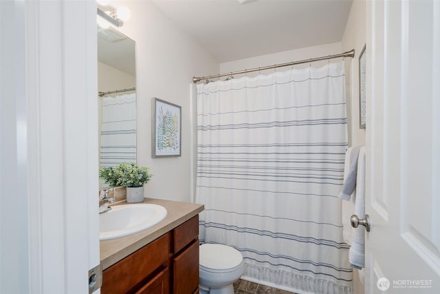 27815 NE 148th Ln, Duvall, WA 98019 - bathroom with vanity, toilet, and a shower with curtain