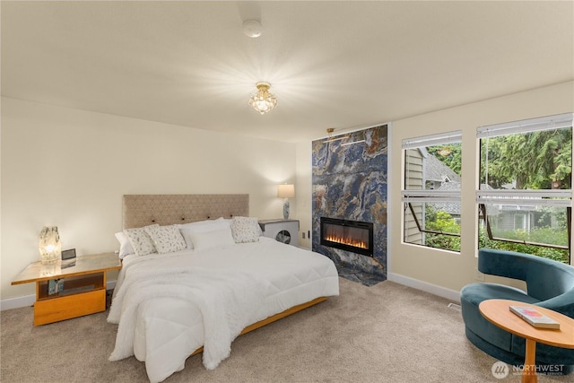 21842 NE 30th Pl, Sammamish, WA 98074 - bedroom with carpet floors and a tile fireplace