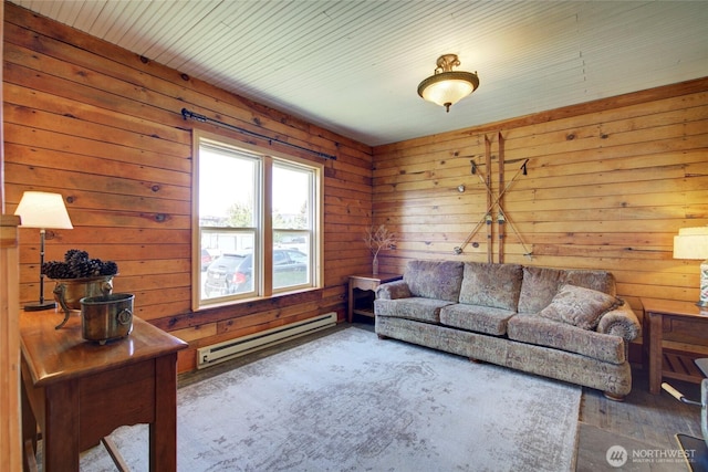 531 3rd St, Ronald, WA 98940 - living area with baseboard heating and wooden walls