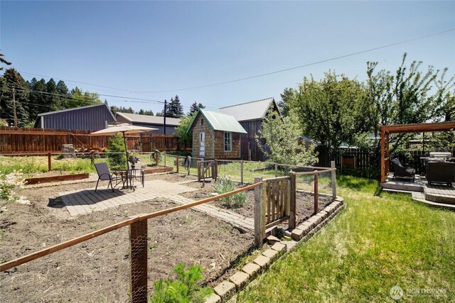 531 3rd St, Ronald, WA 98940 - view of yard with an outbuilding and a wooden deck