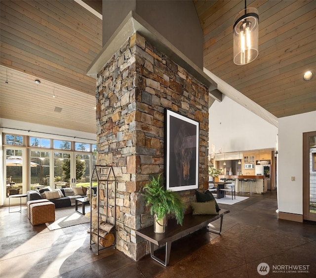 30404 44th Ave NW, Stanwood, WA 98292 - interior space featuring high vaulted ceiling and wood ceiling