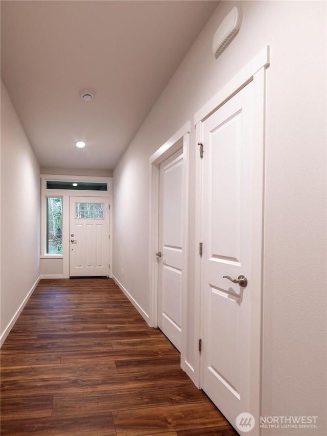 8570 Trillium Ln, Concrete, WA 98237 - foyer with dark wood-style floors, baseboards, and recessed lighting