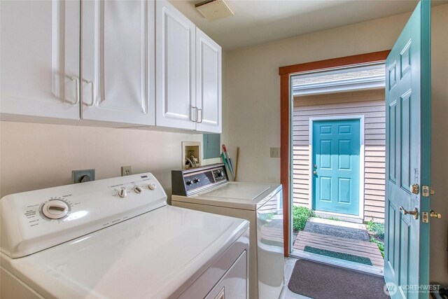 55 Langell Ln, Orcas Island, WA 98245 - washroom featuring washing machine and clothes dryer and cabinet space