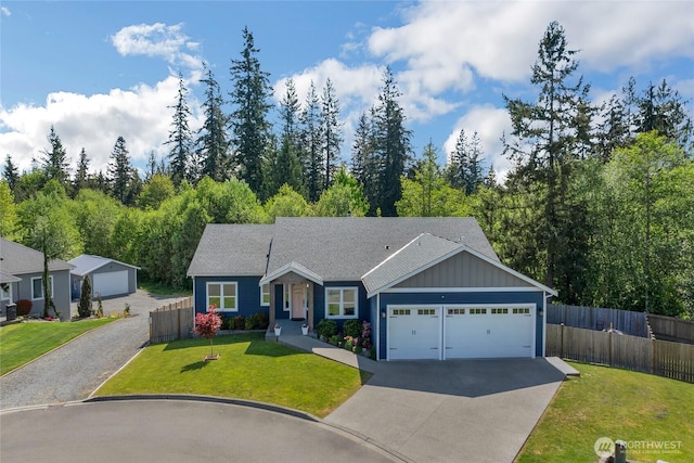 13800 27th Dr NW, Tulalip, WA 98271 - ranch-style home featuring board and batten siding, asphalt driveway, and an attached garage