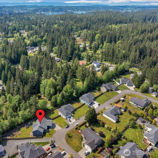 13800 27th Dr NW, Tulalip, WA 98271 - aerial overview of property's location with a forest and nearby suburban area