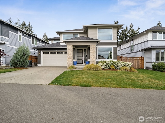 20006 149th St E, Bonney Lake, WA 98391 - view of front of house with a garage, a shingled roof, and driveway