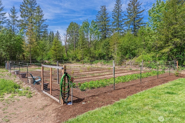 266 Fir Rd, Ariel, WA 98603 - view of yard featuring fence and a vegetable garden