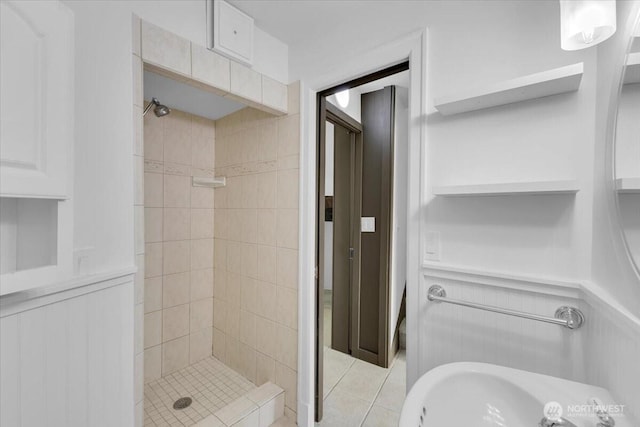 16015 Inglewood Rd NE, Kenmore, WA 98028 - bathroom with a stall shower and tile patterned flooring