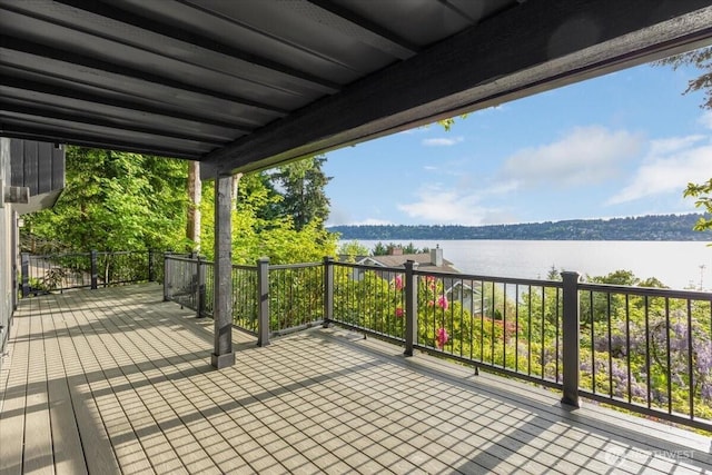 16015 Inglewood Rd NE, Kenmore, WA 98028 - deck featuring a water view