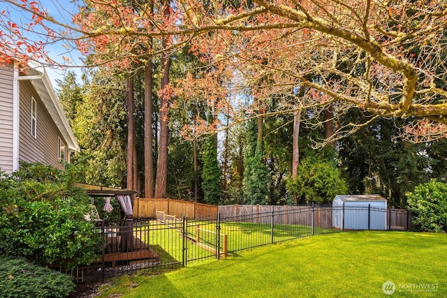 17427 92nd Ave NE, Bothell, WA 98011 - view of yard featuring a storage unit and an outbuilding