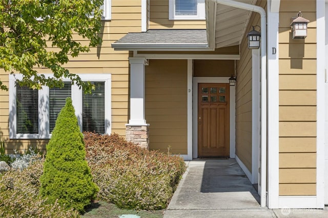 625 Argyle Ave Unit D, Friday Harbor, WA 98250 - doorway to property featuring roof with shingles
