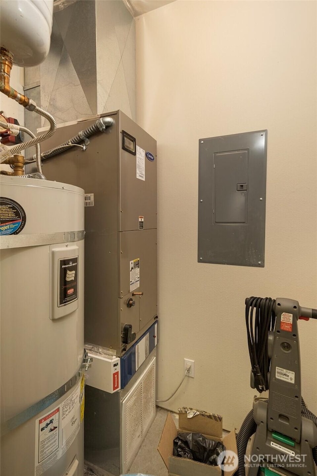 625 Argyle Ave Unit D, Friday Harbor, WA 98250 - utility room with strapped water heater and electric panel
