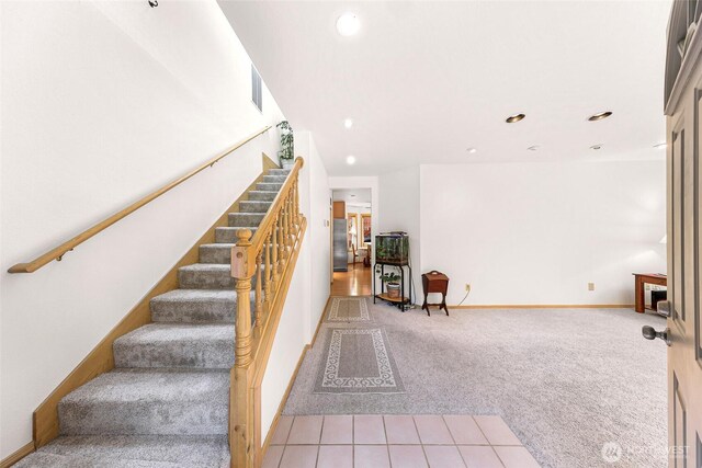 163 Polo Park Dr, Bellingham, WA 98229 - staircase with carpet and recessed lighting