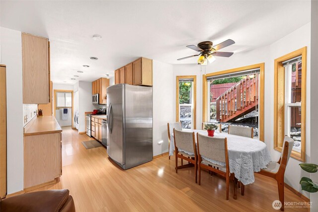 163 Polo Park Dr, Bellingham, WA 98229 - dining area featuring light wood-style floors and ceiling fan