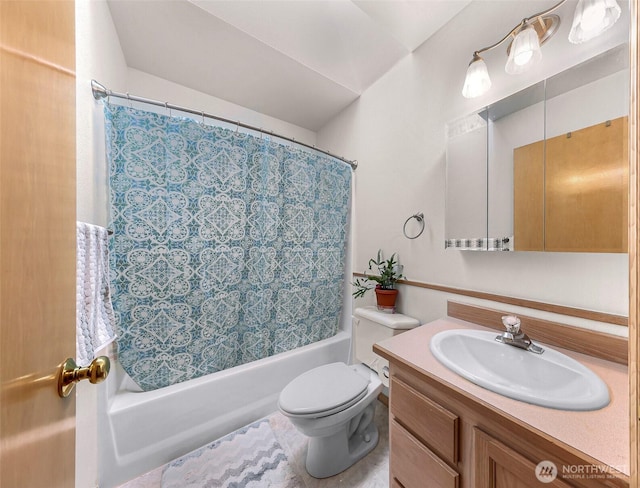 163 Polo Park Dr, Bellingham, WA 98229 - bathroom with shower / bathtub combination with curtain and vanity