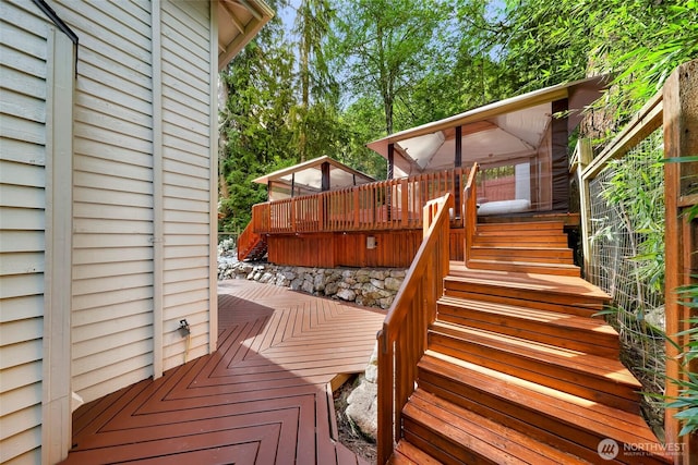 163 Polo Park Dr, Bellingham, WA 98229 - wooden deck featuring stairs