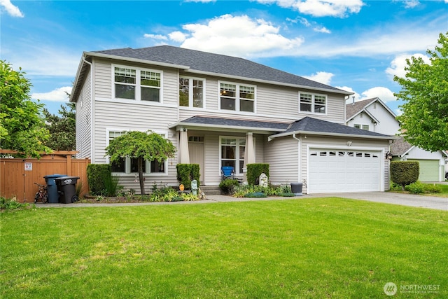 view of front of property with driveway, roof with shingles, and a garage